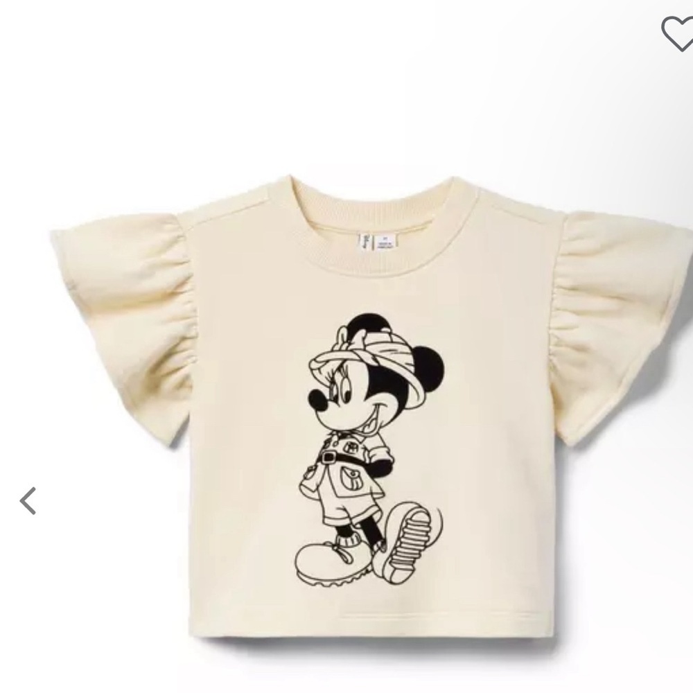 Janie and Jack Cream French Terry Disney Minnie Mouse top